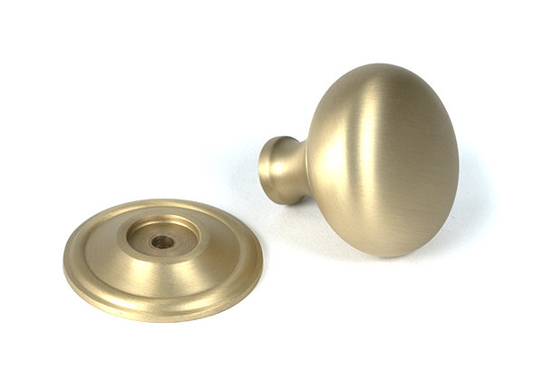Mushroom Cabinet Knob, Satin Brass, 1.54" Knob Diameter