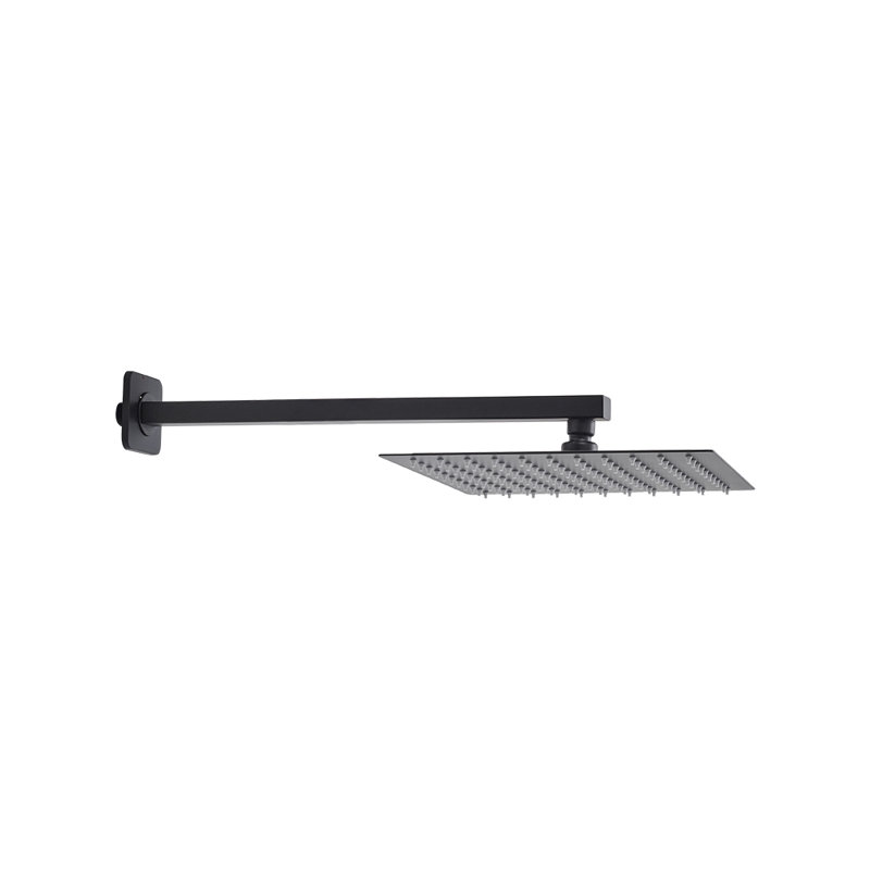 Square rod double valve concealed black shower kit