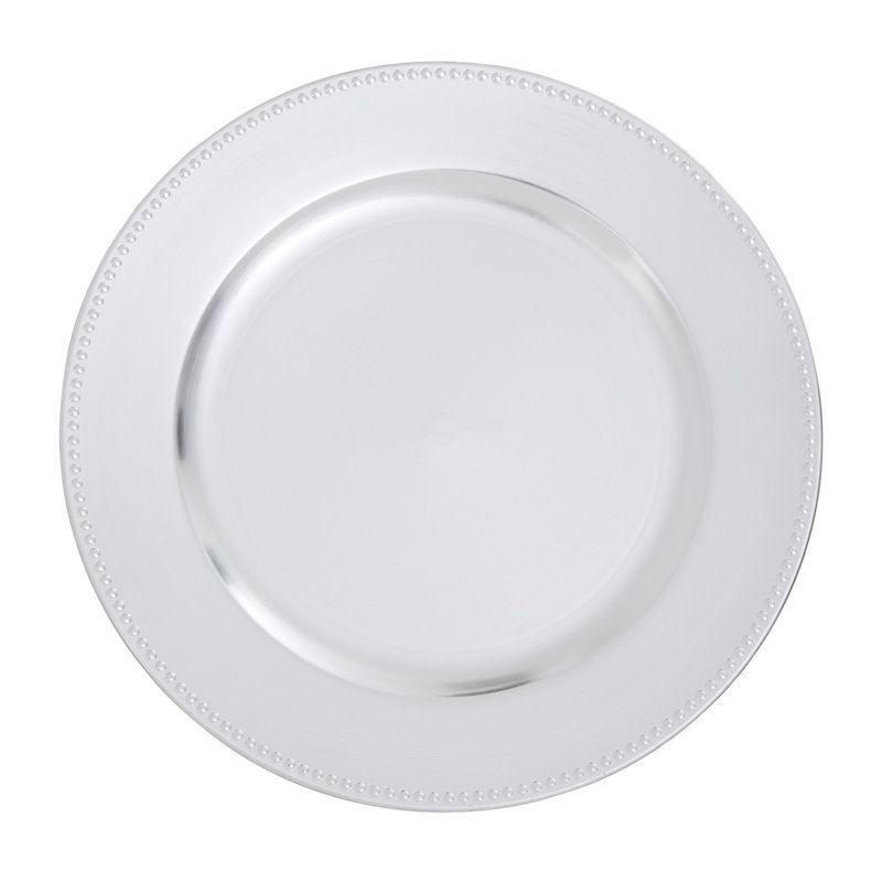 Hervey Plastic / Acrylic Solid Colour Charger, Silver