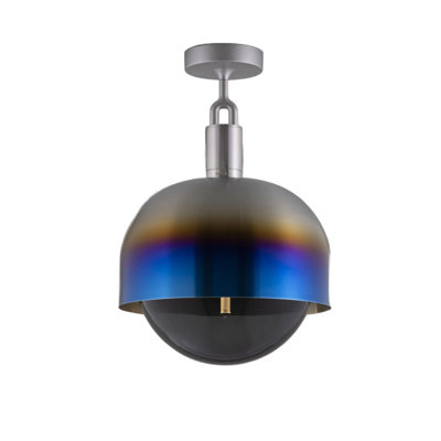 Linear Knurl Semi Flush Mount