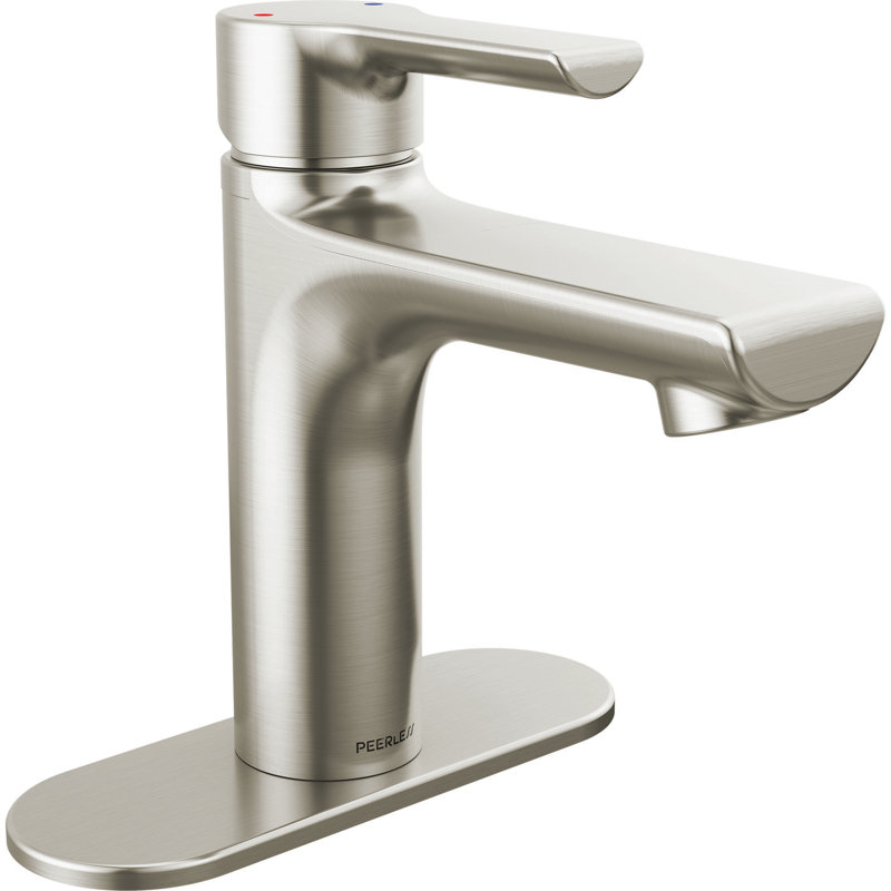 Single-Hole Single-handle Bathroom Faucet with Drain Assembly, Brushed Nickel