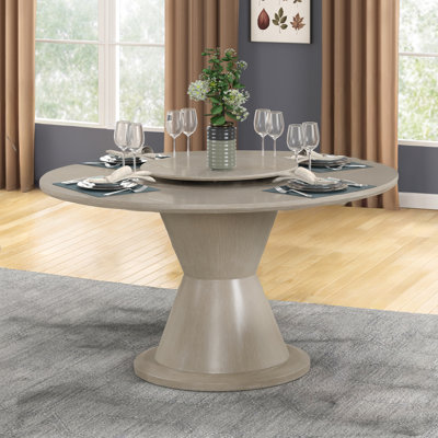 Table de salle à manger ronde en bois Wigley, taupe