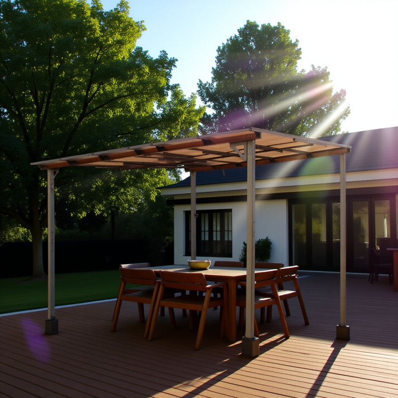 10' X 14' Outdoor Pergola Gazebo,wall-mounted Lean To Metal Awning Gazebo With Roof,large Heavy Duty For Patio,decks,backyard