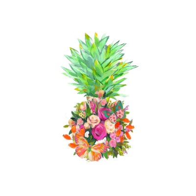 Jolie ananas - reproduction sur toile tendue