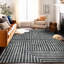 Tapis lavable antidérapant à rayures bohémiennes délavées-477186574