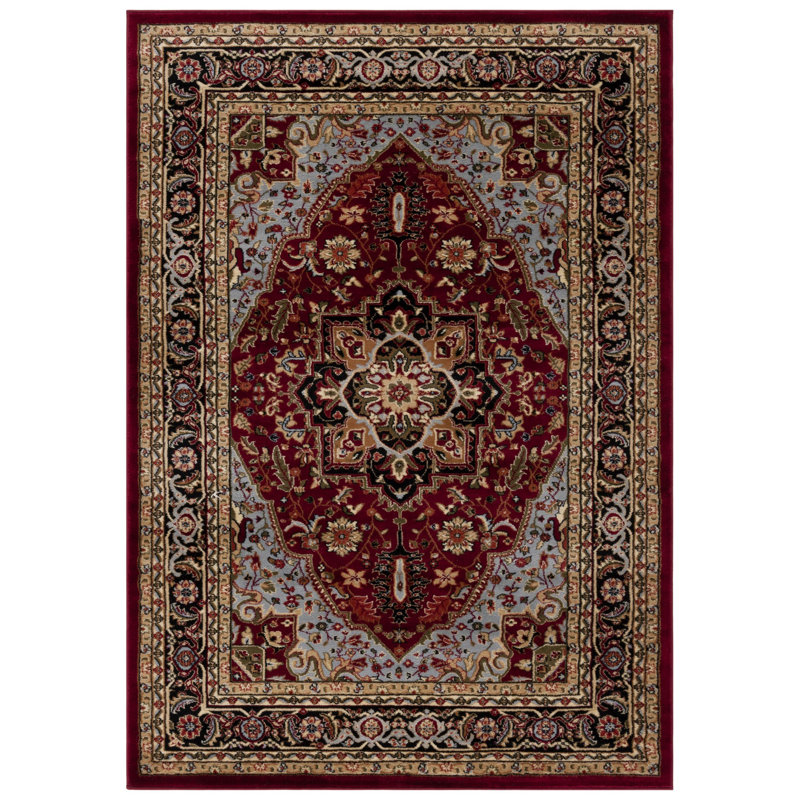Tapis oriental ivoire / rouge Klose, Red, Rectangle 5 pi 3 po x 7 pi 6 po