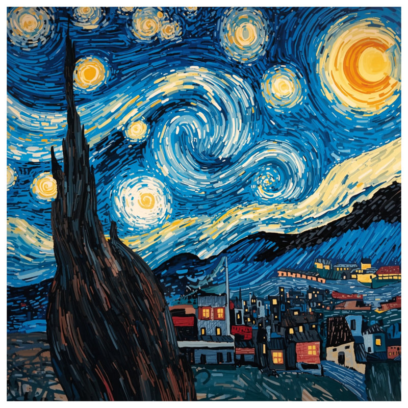 Housses de couette Starry Night Swirling Sky, King