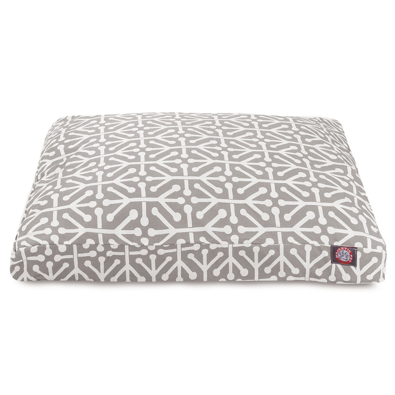 Aruba Geometric Polyester Pet Bed, Medium (29" W x 36" D x 4" H);, Grey