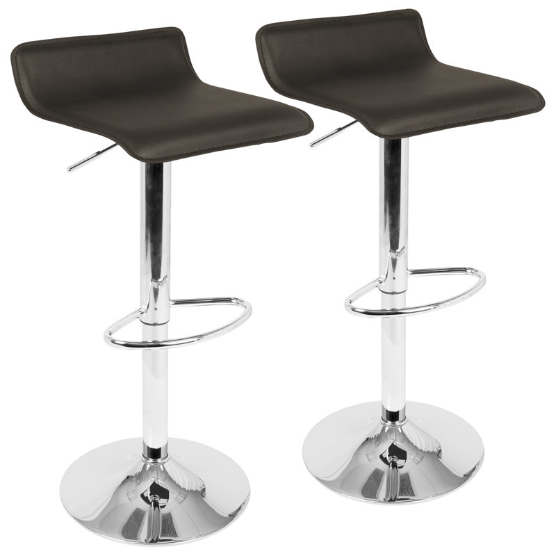 Camargo Swivel Upholstered Adjustable Height Counter Stool, Brown