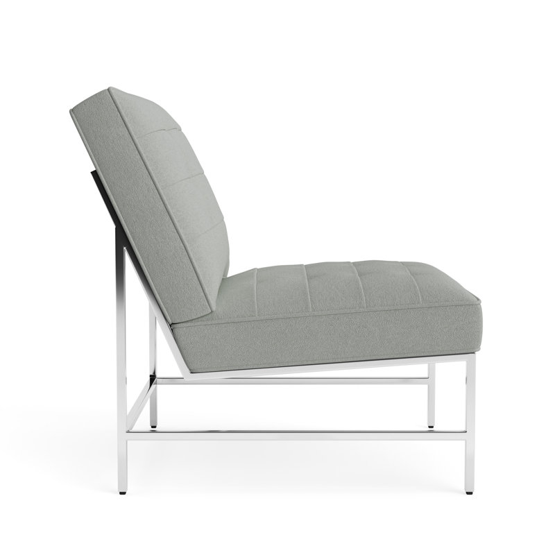 Major Chair, Performance Boucle - Mineral Green, Polished Stainless Steel