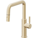 Corsano Contemporary Pull Down Kitchen Faucet with Button Sprayer Quad Spout and ST Series Handle