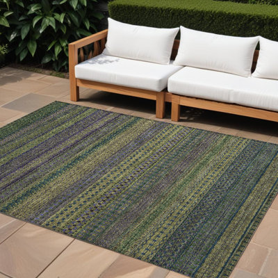 Tapis extérieur lavable antidérapant 8 pi x 10 pi vert olive