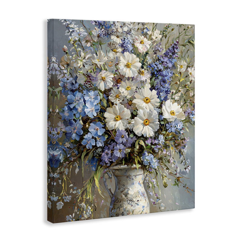 Fleurs dans un vase chinois, par Franklyn Gregory, H 20 po x l 16 po