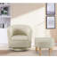 Fauteuil demi-tonneau pivotant avec repose-pieds Sharolynn-344291372