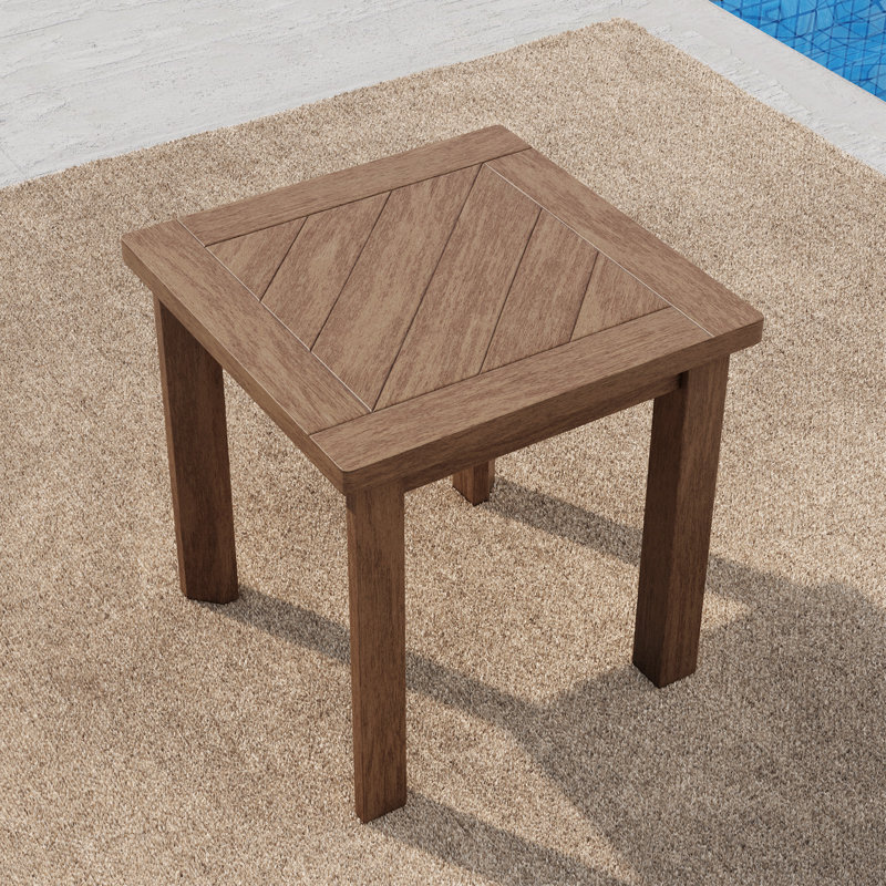 Outdoor Solid Wood Patio Side Table