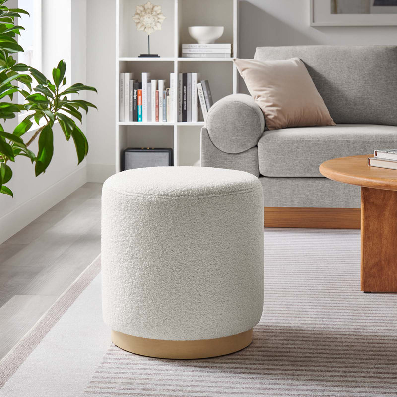 Modway Tilden Upholstered Ottoman, Ivory Fabric