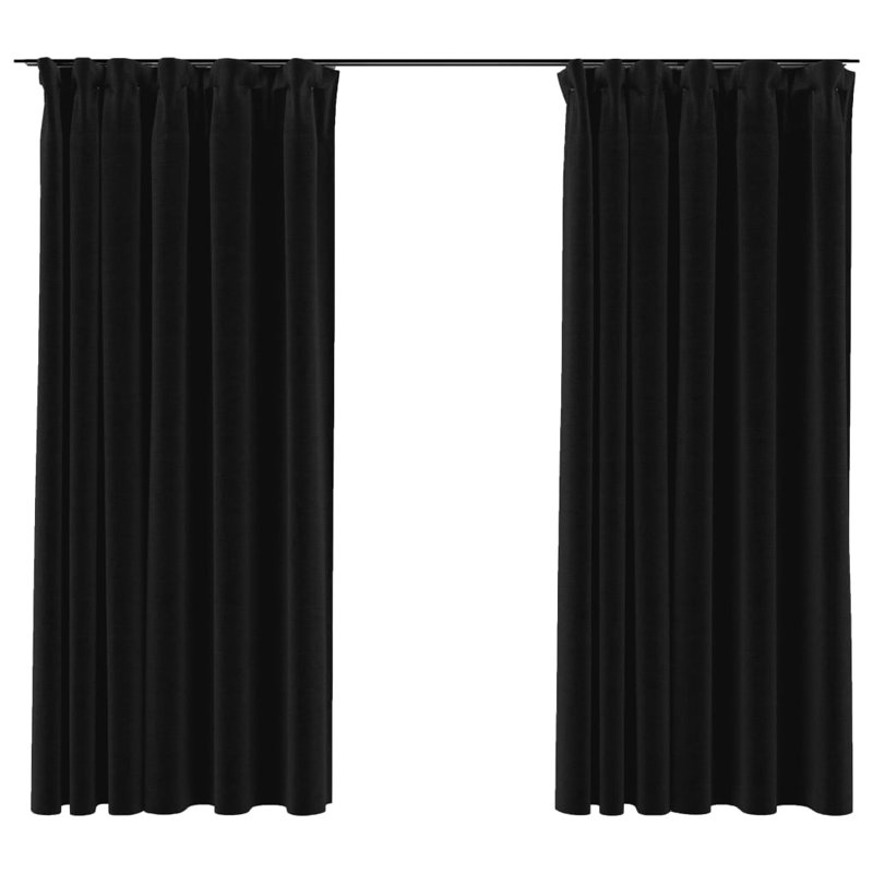 Blackout Curtain Pair, Anthracite, Width 140 x Drop 175 cm