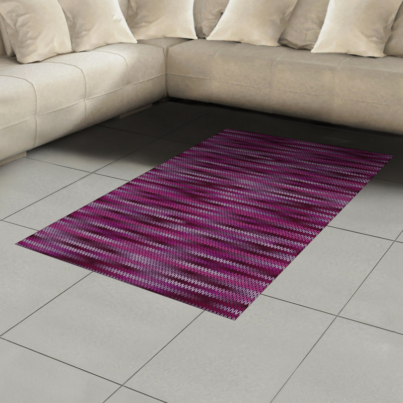 Magenta High Density Long Fiber Poly Threads Decorative Area Rug Carpet, Rectangle 4' x 5'8"