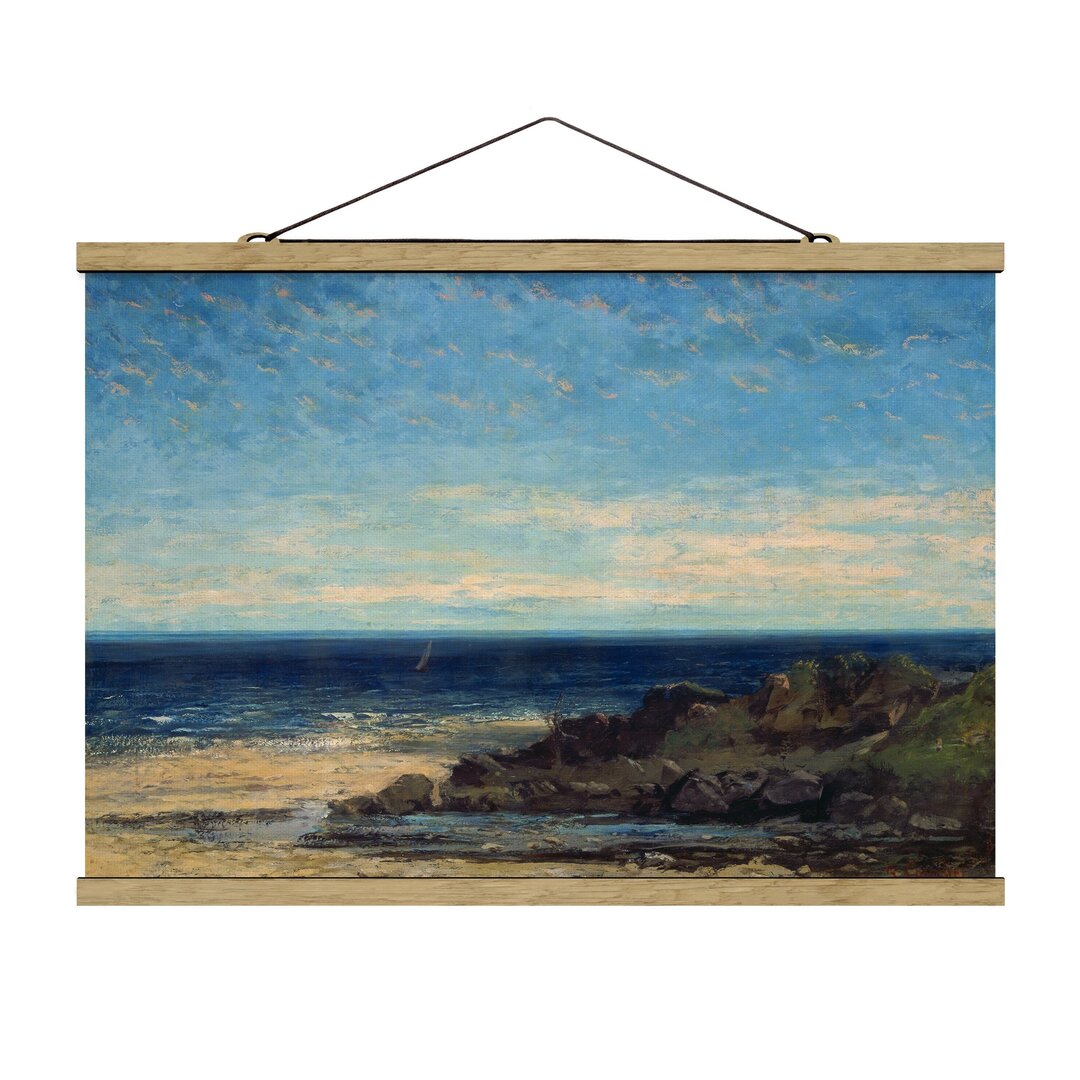 Stoffbild Mit Posterleisten - Gustave Courbet - Blaues Meer - Querformat 2:3