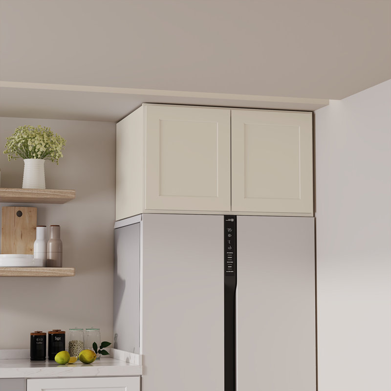 Armoire murale de style Shaker blanc antique L 33 po x P 24 po x H 18 po Homeibro Cozy Design, Crème