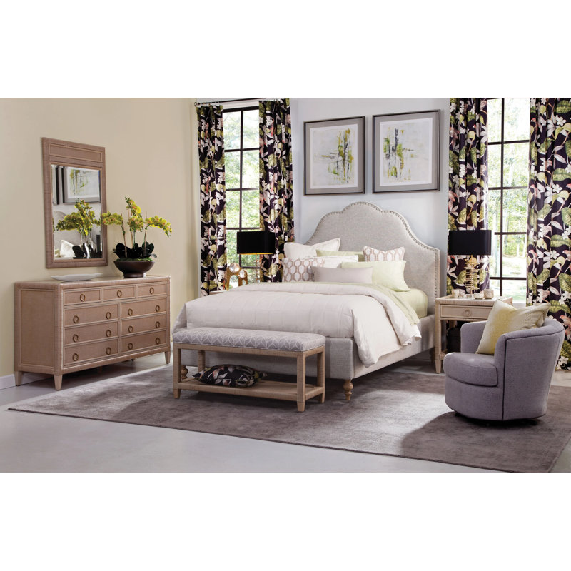 Sabal Bay 1 - Drawer Wicker Nightstand, Aged Barrel, Satin Nickel