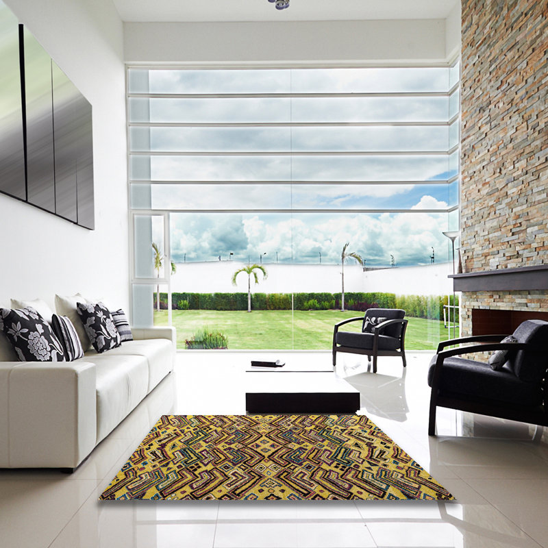 Abstract Indoor Rug, Square 7'