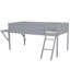 Lit mezzanine en bois avec bureau et DEL, gris-92037540