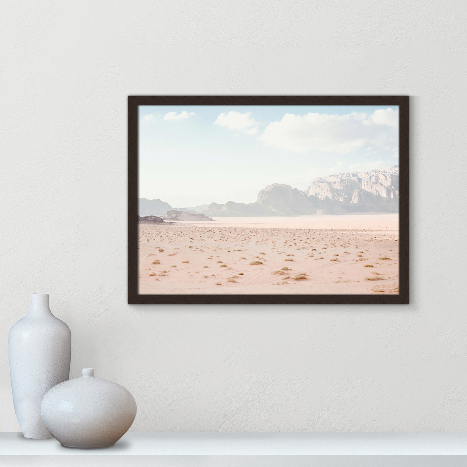 Tire Tracks "Tire Tracks" Print, 23" W x 17" H, Open Grain Walnut Framed