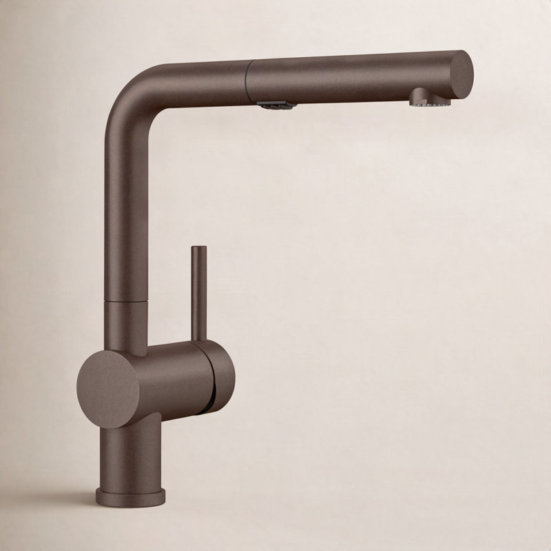 Linus Low Arc Pull-Out Dual-Spray Kitchen Faucet, Café