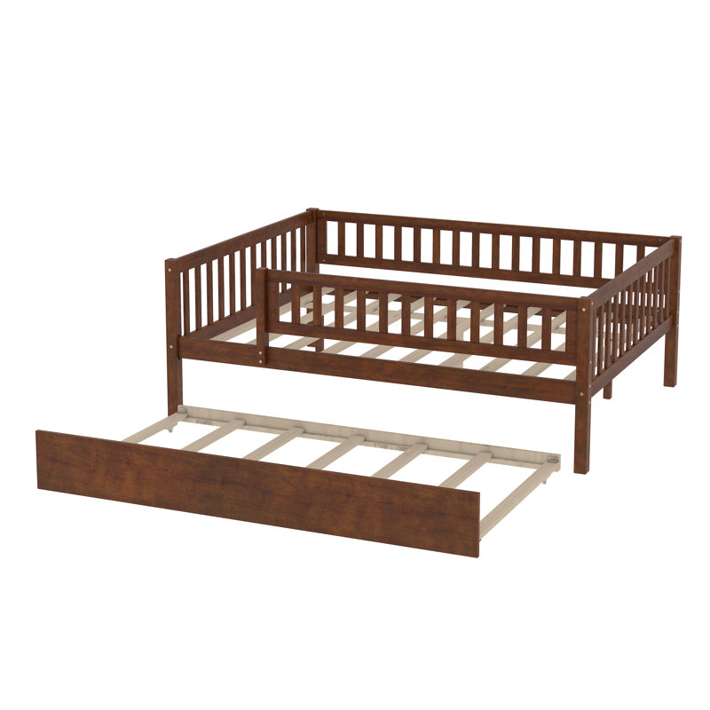 Haylyn Full Platform Bed with Trundle, Walnut