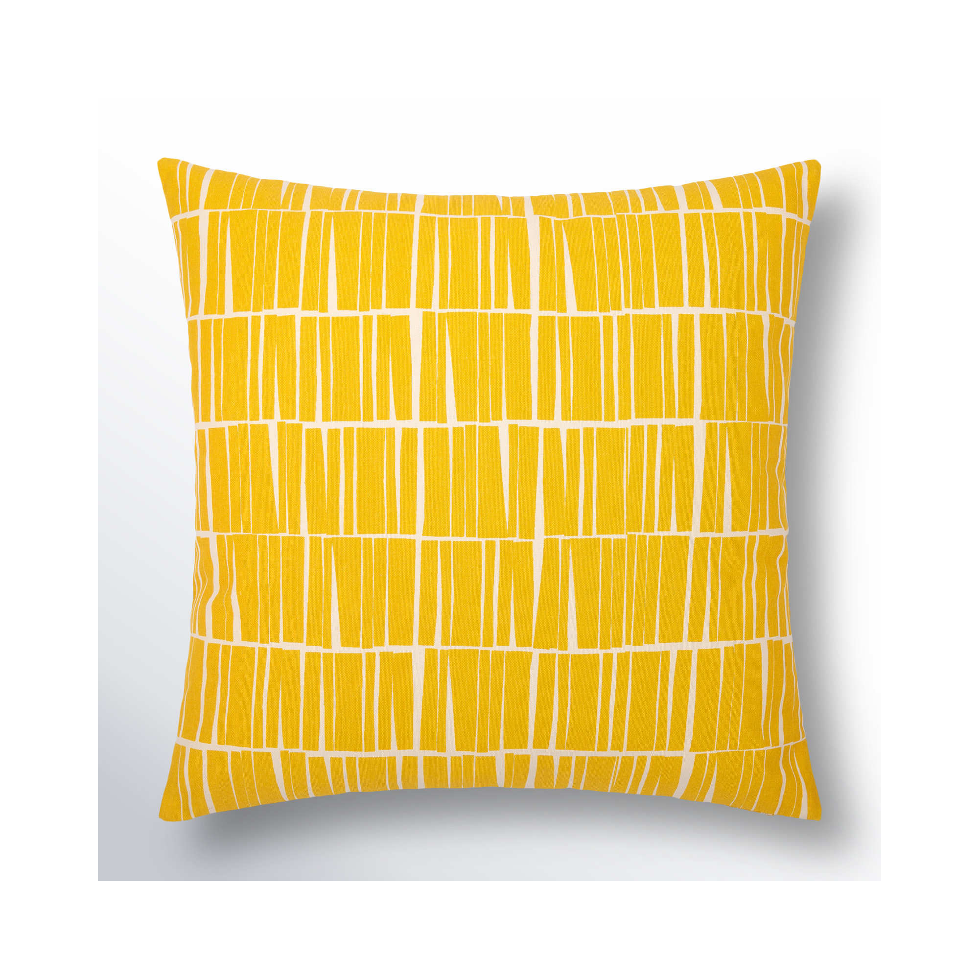 Lisi Cotton Pillow Cover, 20" x 20", Mustard/Beige