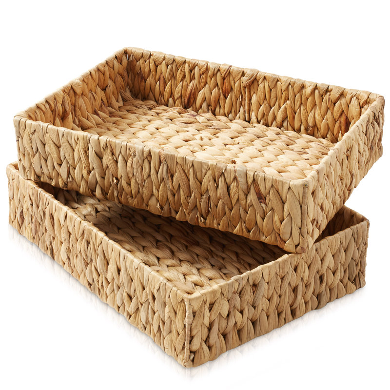 Casafield Bathroom Storage Baskets, Water Hyacinth Toilet Tank Topper Bins, Natural