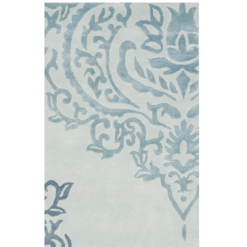Janson Hand Tufted Wool Damask Rug, Rectangle 4' x 6'