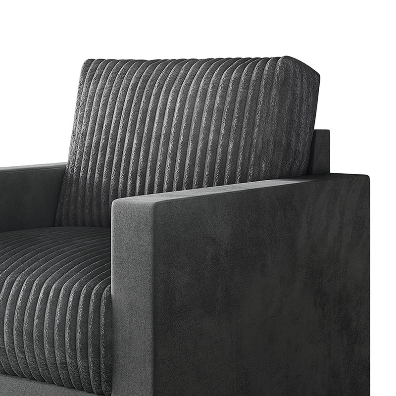 Fauteuil en velours 31,72 po Shadybrook, Velours gris