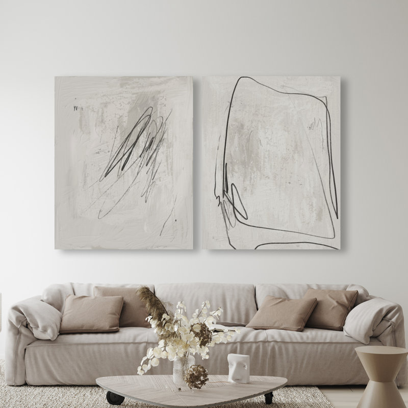 Modernist Set Canvas Abstract Print by Oliver Gal, Black Frame, 16 x 20, 36"H x 45"W, Gallery Wrapped