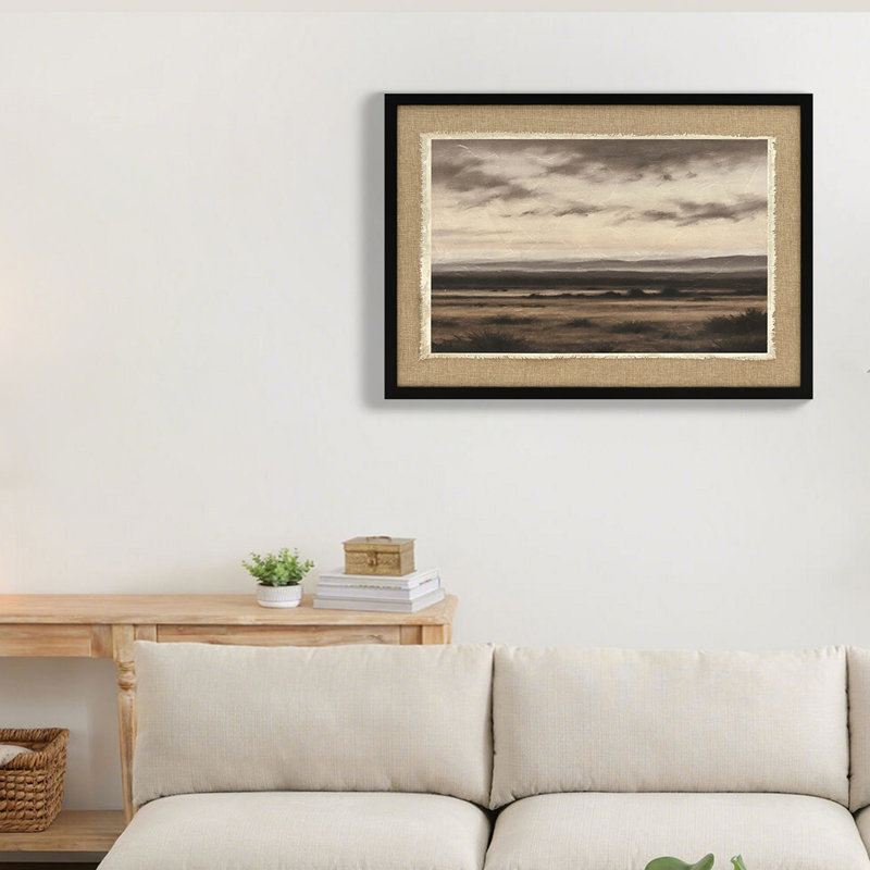 Grand paysage rétro, art mural encadré 20 po x 28 po, paysage de ferme naturelle, décor rétro pour bar à domicile, cuisine, lueur texturée avec dimension tactile