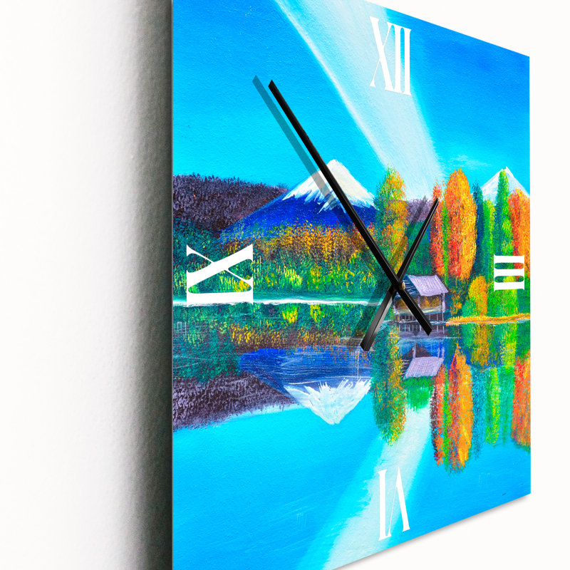 Horloge murale Reflection of Mountain and Sky on the Lake, Grand