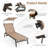 Outdoor Chaise Lounge Chair With Sunshade And 6 Adjustable Position