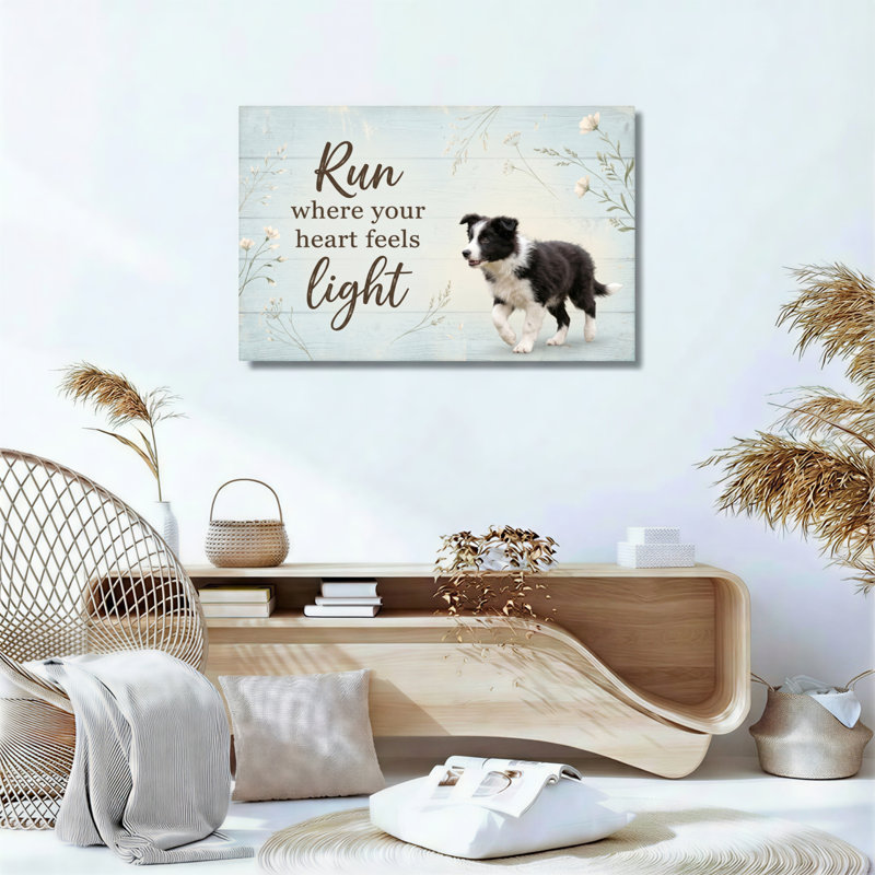 Ensemble de 1 tableau sur toile représentant un chien, H 16 po x l 24 po, Toile tendue