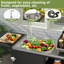 Chariot de barbecue multi-usages avec évier et plateau pliable, table de travail en métal, roulettes pour jardin, acier inoxydable 304, armoire de cuisine avec système de drainage, 360 roues, travail spacieux