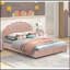 Structure de lit pleine grandeur à DEL intelligente avec 2 tiroirs de rangement et tête de lit à deux pétales chic, lit plateforme Princess avec éclairage DEL intelligent pour les filles, aucun sommier nécessaire