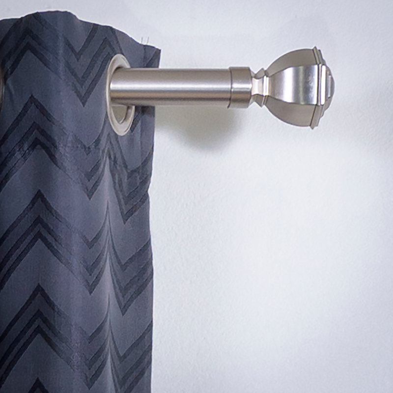 Tringle à rideaux simple ajustable 1,13 po, Inoxydable, H 3 po x l 96 po x P 5,25 po