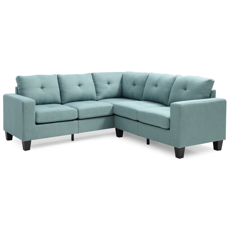 Canapé modulaire pour salon Furniture, Mélange de lin bleu sarcelle