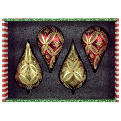 Snowflake Teardrop Ornament, 6.5 Inches