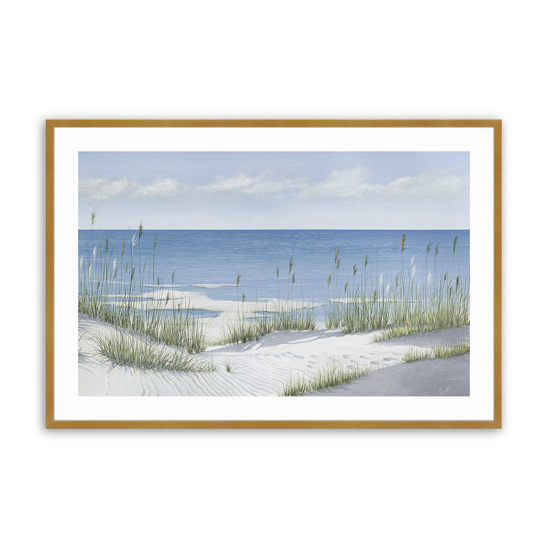 Sandy Whispers, encadré sur papier par Max Maxx Print, Or poli, H 13,25 po x l 17,25 po x P 1,25 po