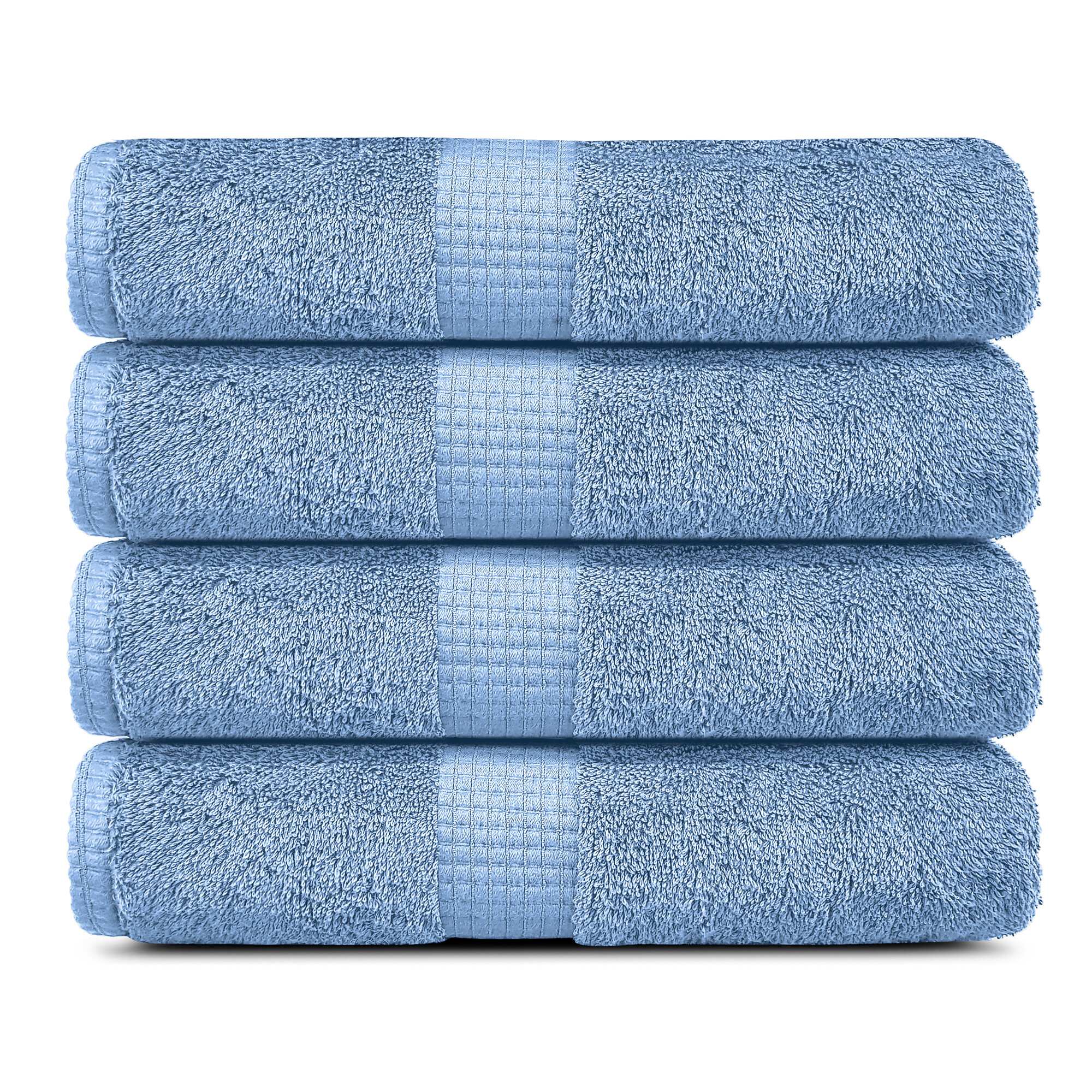 Solid Luxury Premium Cotton 900 GSM Highly Absorbent 4 Piece Hand Towel  Set, White by Blue Nile Mills