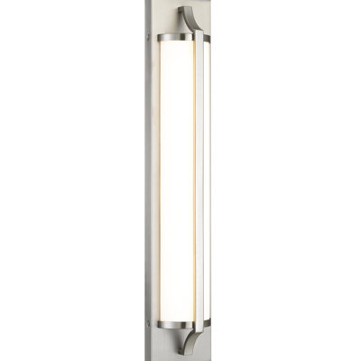 24 - Inches Brushed Nickel Integrated Led Bathroom Vanity Lighting, Energy Saving Bright Led, 230 Lumens With 12W, 3 Color Temperature Options 3000K 4000K 5000K, Dimmable Function, Silk Screen Glass
