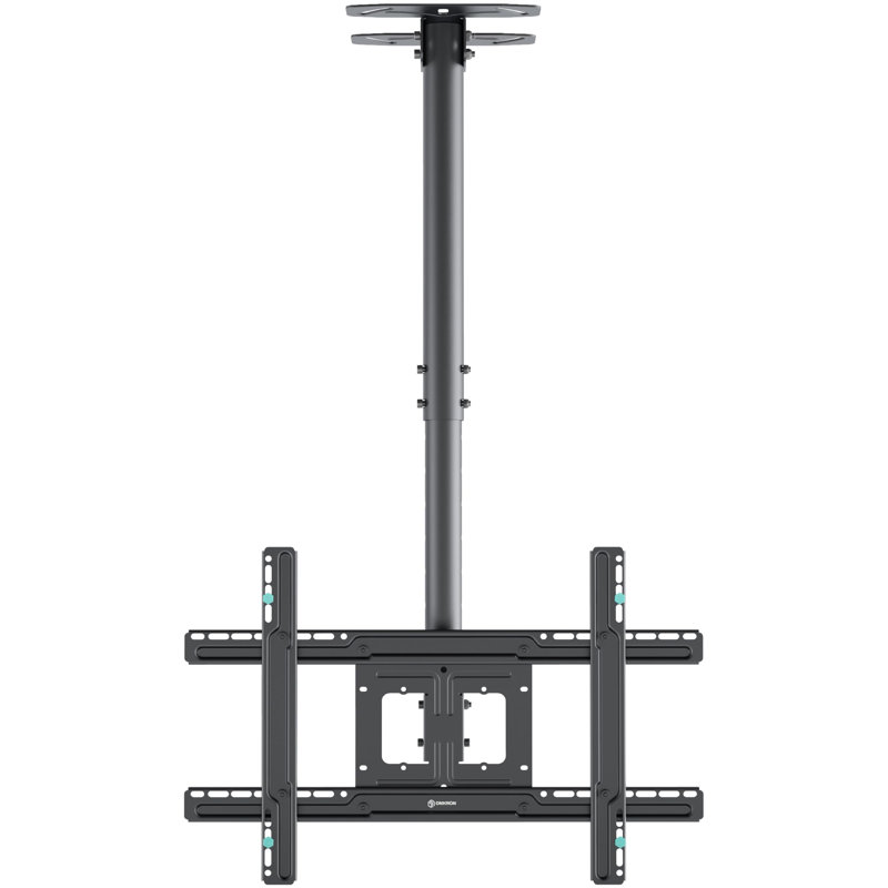 Support de plafond pour téléviseur Onkron pour écran de 32 à 80 pouces jusqu'à 150 lb, réglable en hauteur, support de plafond pour téléviseur à mouvement complet, Max Vesa 600 x 400, support de poteau de télévision suspendu avec pivot et inclinaison noir