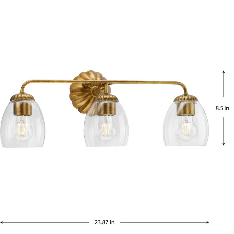 Quillan Dimmable Vanity Light, Gold Ombre, 3