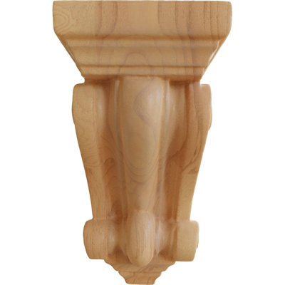 2 1/4"W x 2 1/4"D x 4 1/4"H Devon Traditional Wood Corbel, Alder (4-Pack)